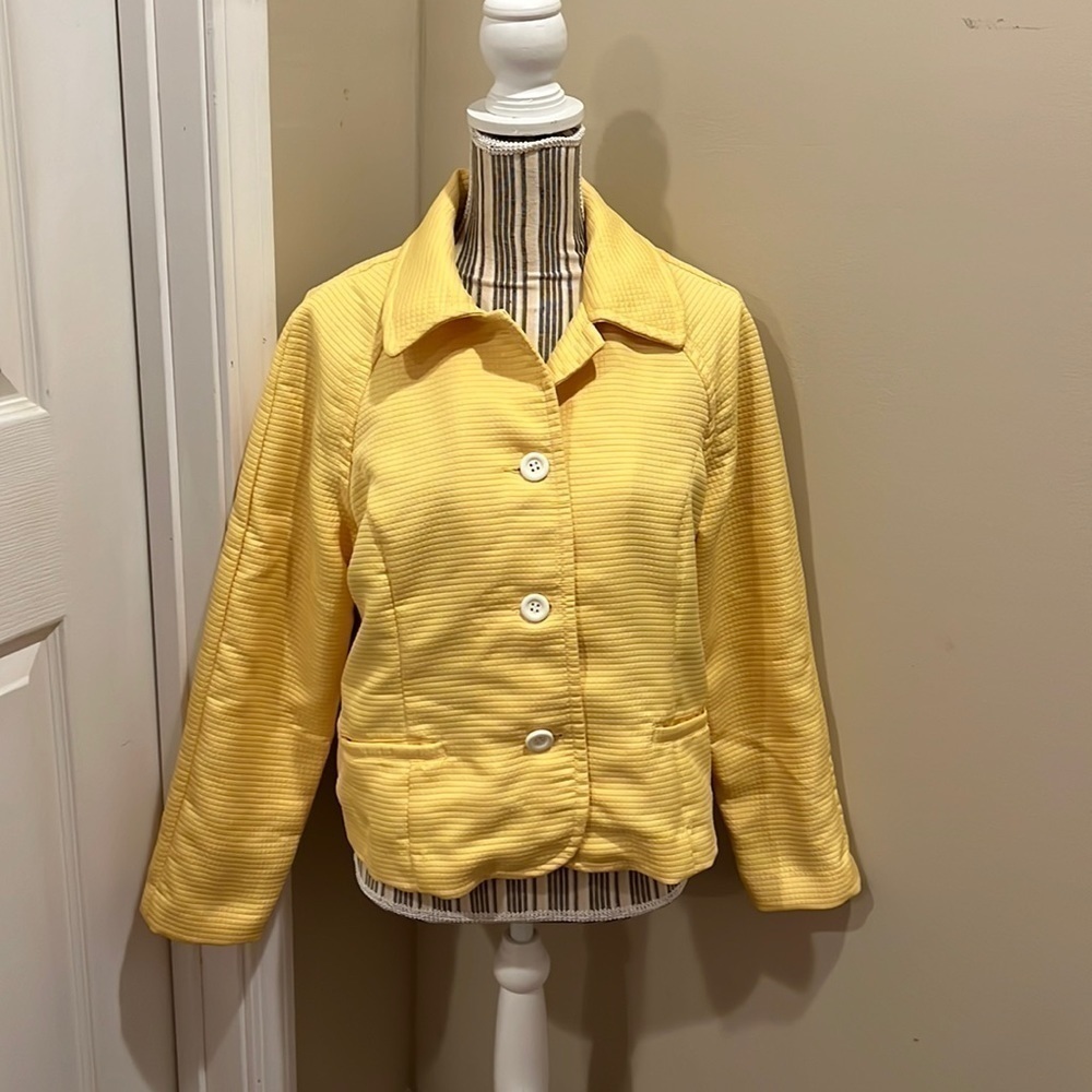 Erin London Yellow Textured Jacket Coat Size PM